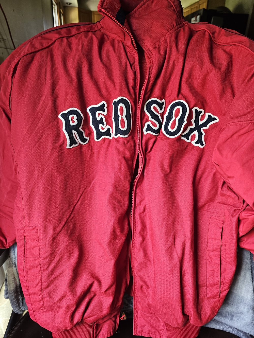 Majestic Red 'RED SOX' Varsity-Style Bomber Jacket